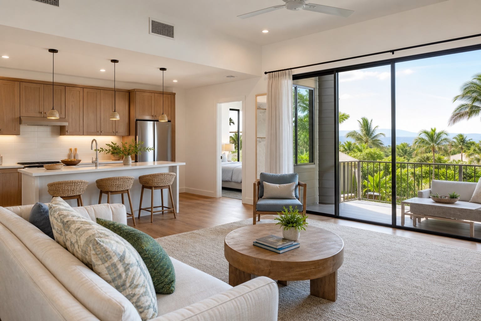 Open residence interior with natural light