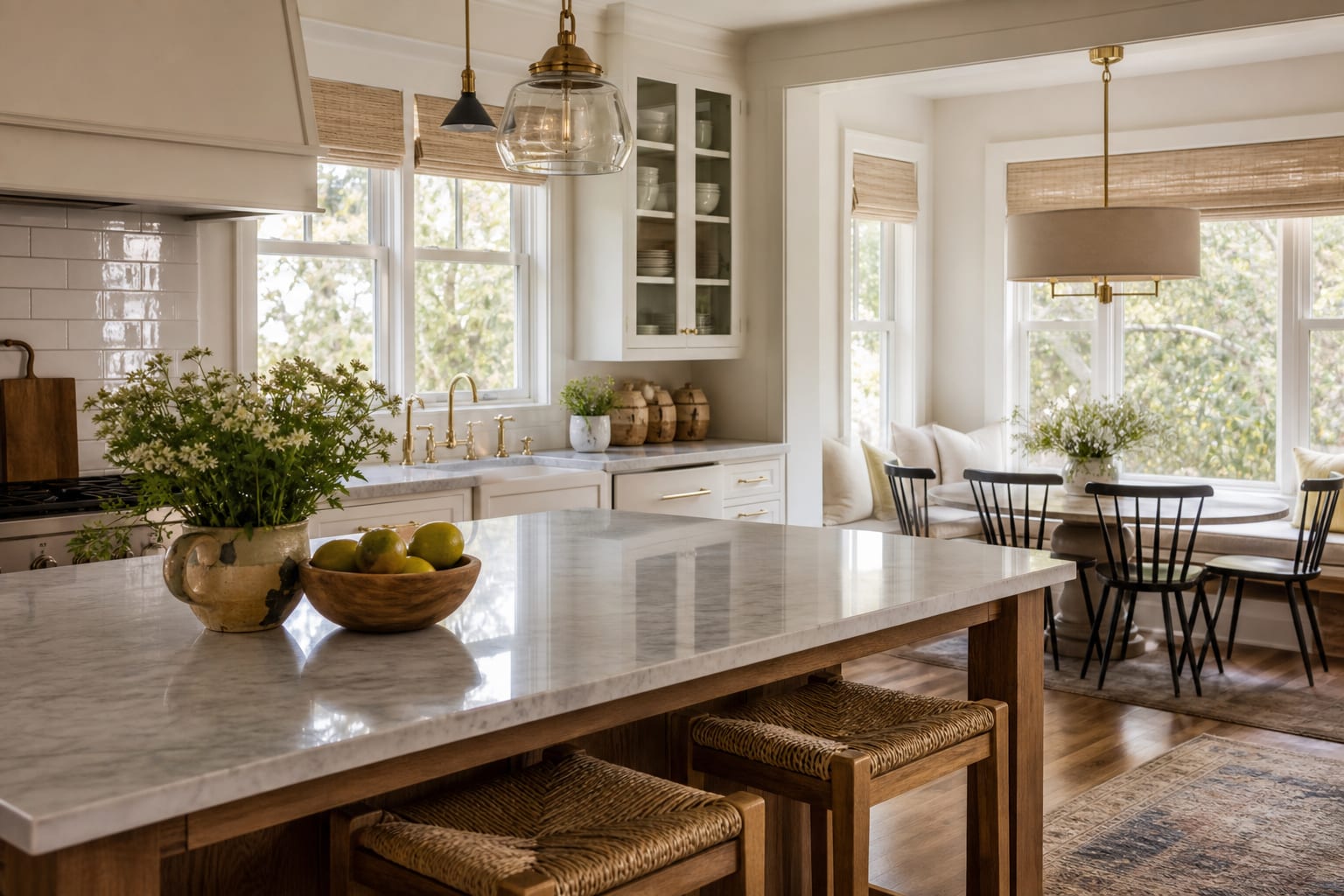 Bright residential kitchen with soft morning light
